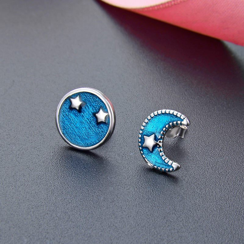 925 Sterling Silver 'Fu' Character Stud Earrings - Cute Chinese Blessing Earrings with Plastic Backs