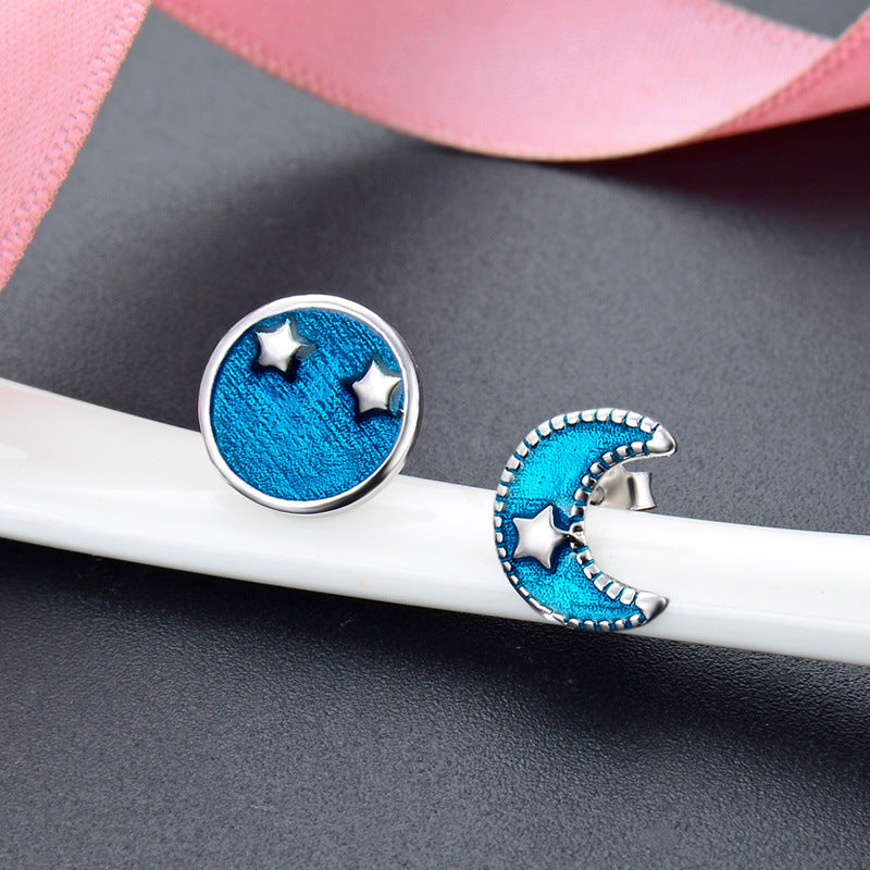 925 Sterling Silver 'Fu' Character Stud Earrings - Cute Chinese Blessing Earrings with Plastic Backs