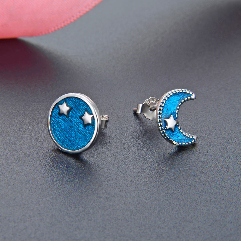 925 Sterling Silver 'Fu' Character Stud Earrings - Cute Chinese Blessing Earrings with Plastic Backs