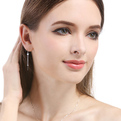 S925 Sterling Silver Eggplant Earrings - Korean Style Vegetable Dangle Earrings