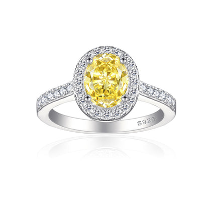 1.5ct Gemstone 925 Silver Ring - Elegant 6×8mm Ice-Cut Geometric Band for Women