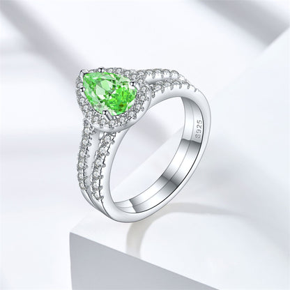 1.5ct Gemstone 925 Silver Stackable Ring Set - Elegant Flame & Ice-Cut High Carbon Diamond Rings for Women