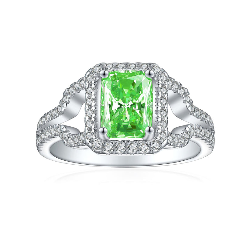 1.5ct Gemstone 925 Sterling Silver Ring – Elegant 6*8 Princess-Cut Flame & Ice-Cut Band for Women