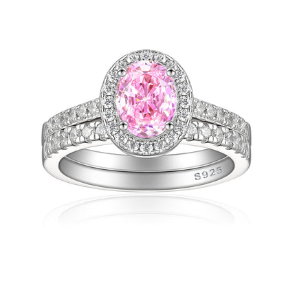 1.5ct Gemstone 925 Sterling Silver Stackable Ring Set – Luxury Ice-Cut Geometric Wedding Bands for Women