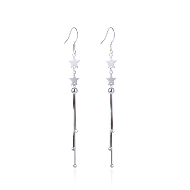 S925 Sterling Silver Lucky Motif Earrings - Natural Style Cultural Symbol Dangle Earrings