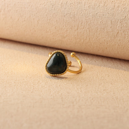 Green Aquamarine Love Symbol Ring