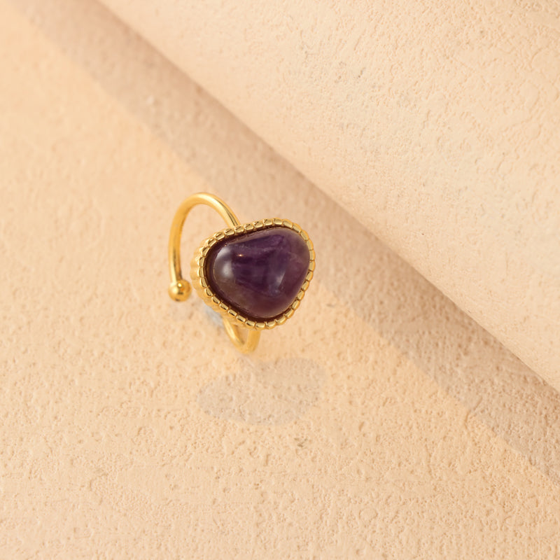 Romantic Amethyst Heart Ring