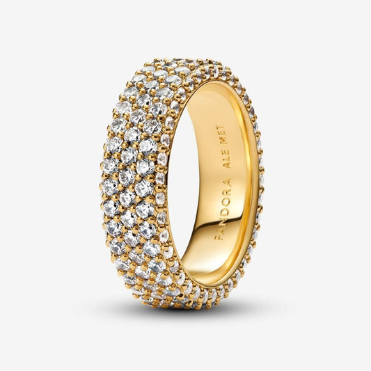Timeless Pavé Triple Row Gold Ring