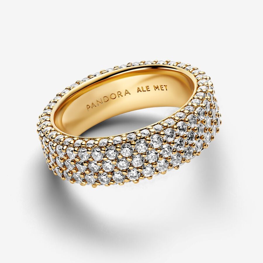 Timeless Pavé Triple Row Gold Ring