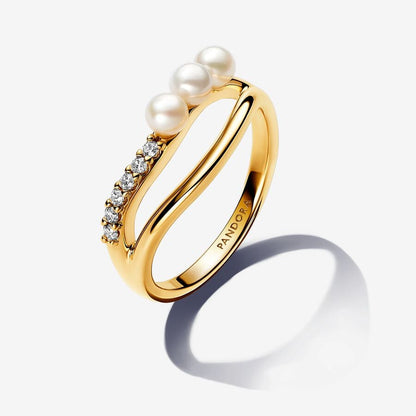 14K Gold Plated Pearl Statement Ring
