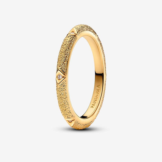 Gold Texture & Stones Ring