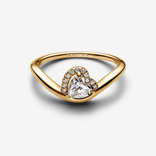 Timeless Wavy Heart CZ Ring