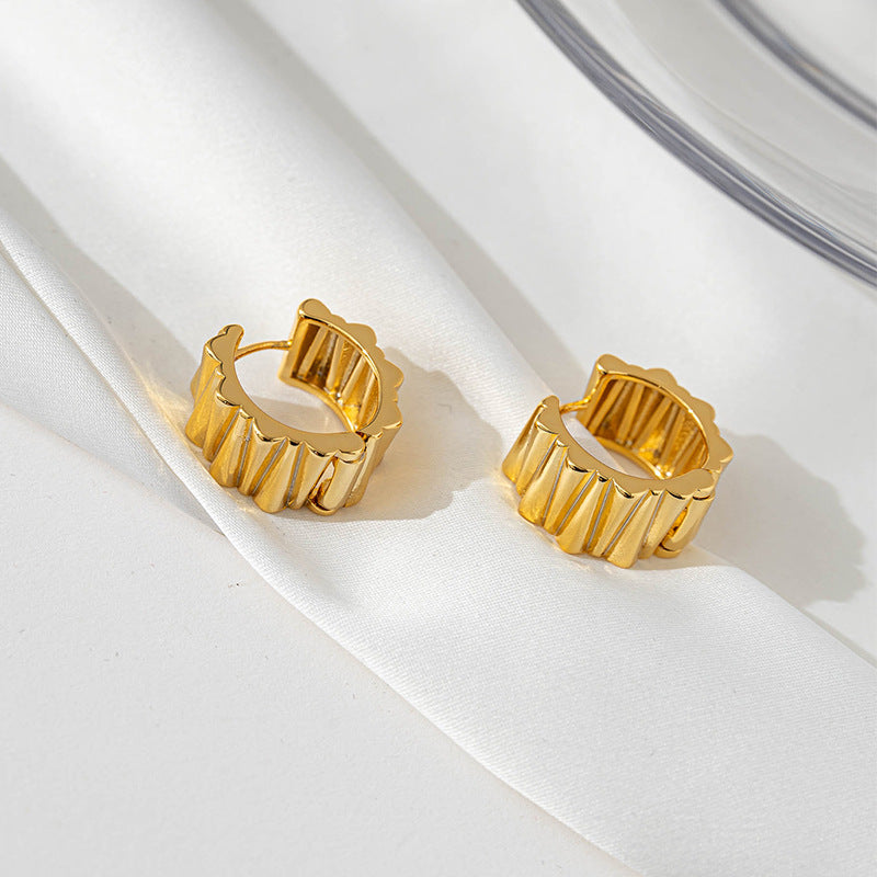 18K Gold Plated Geometric Irregular Hoop Earrings for Women - Sweet Edgy Style Statement Earrings