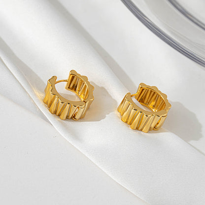 18K Gold Plated Geometric Irregular Hoop Earrings for Women - Sweet Edgy Style Statement Earrings