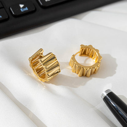 18K Gold Plated Geometric Irregular Hoop Earrings for Women - Sweet Edgy Style Statement Earrings