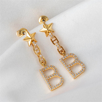 18K Gold Plated Initial/Number Earrings - Minimalist Personalized Jewelry