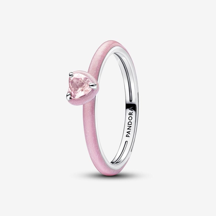 Self Love Heart Ring Pink Enamel