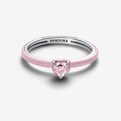 Self Love Heart Ring Pink Enamel