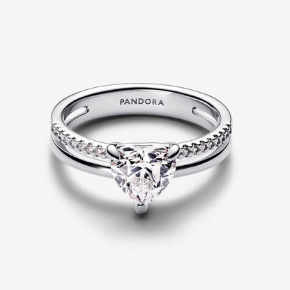 Connected Hearts Double Band Silver Ring