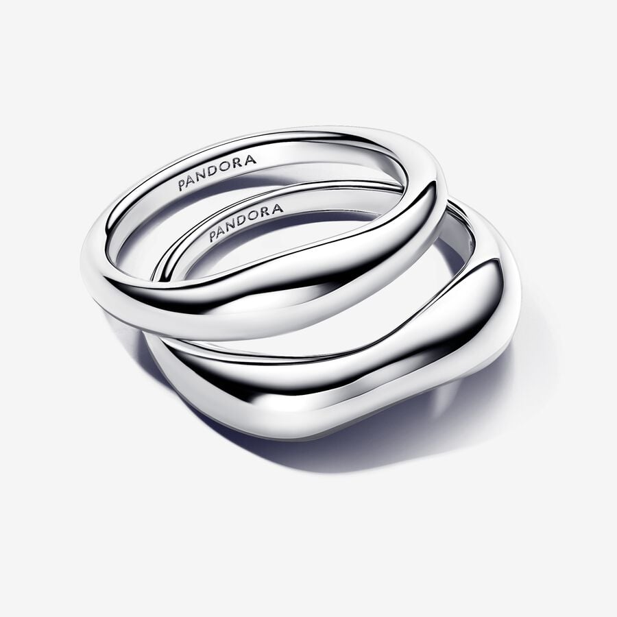Organically Shaped Sterling Silver Stacking Rings