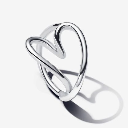 Nature Inspired Openwork Heart Ring