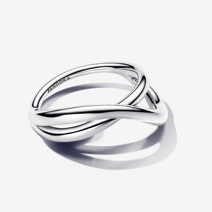 Organically Shaped Infinity Ring Sterling Silver Wave Design