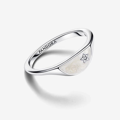 Sterling Silver Enamel Signet Ring