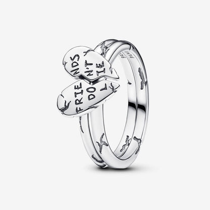 Sterling Silver Split Heart Friendship Ring