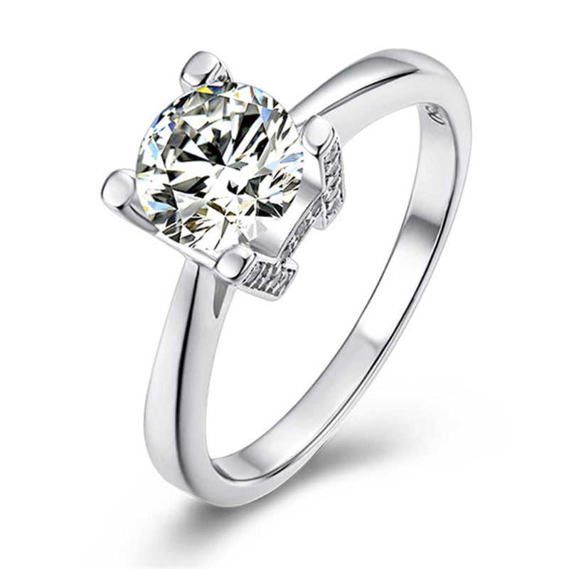 1CT D Color Moissanite Solitaire Ring - 925 Sterling Silver Women's Engagement Ring