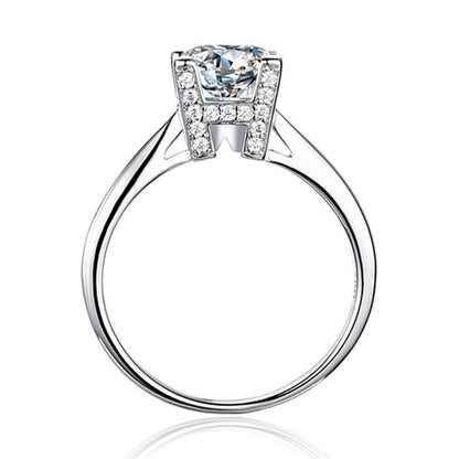 1CT D Color Moissanite Solitaire Ring - 925 Sterling Silver Women's Engagement Ring