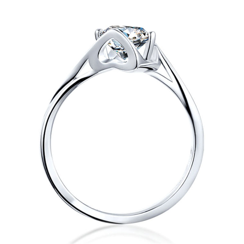 1CT Moissanite Twist Shank Ring - 925 Sterling Silver Minimalist Luxury Band