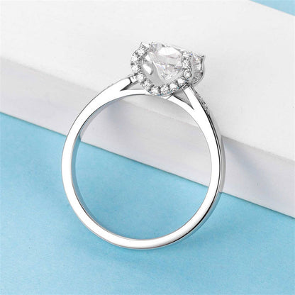 1 Carat Bullhead Four-Prong Moissanite Engagement Ring - 925 Sterling Silver Wedding Jewelry