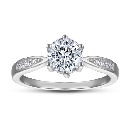 1 Carat CZ Solitaire S925 Sterling Silver Ring – Elegant Rose/White Gold Plated Bridal Jewelry