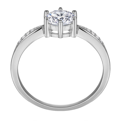 1 Carat CZ Solitaire S925 Sterling Silver Ring – Elegant Rose/White Gold Plated Bridal Jewelry