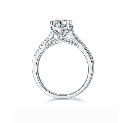 1 Carat Moissanite Solitaire Ring - 925 Sterling Silver Minimalist Engagement Jewelry