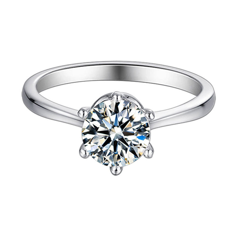 1 Carat Moissanite Solitaire Ring - 925 Sterling Silver Minimalist Engagement Ring