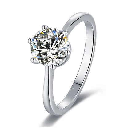 1 Carat Moissanite Solitaire Ring - 925 Sterling Silver Minimalist Engagement Ring