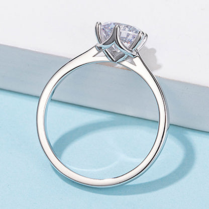 1 Carat Moissanite Solitaire Ring - 925 Sterling Silver Minimalist Engagement Ring