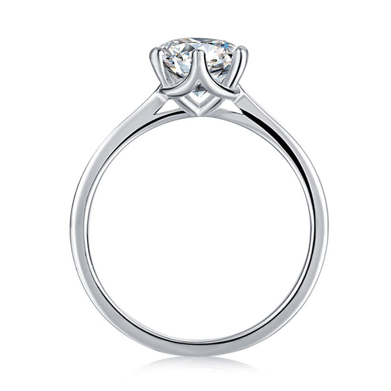 1 Carat Moissanite Solitaire Ring - 925 Sterling Silver Minimalist Engagement Ring