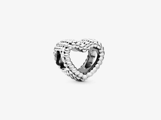 Beaded Open Heart Charm