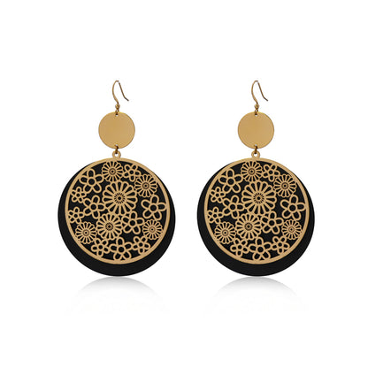 Artisan Flower Circle Earrings - Nature-Inspired Jewelry
