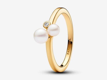 Duo Treated Freshwater Cultured Pearls Ring