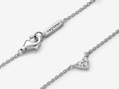 Triple Stone Heart Collier Necklace