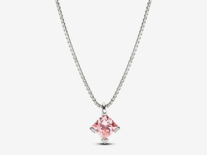 Lab-grown Pink Diamond Pendant Necklace 1.00 carat tw 14k White Gold
