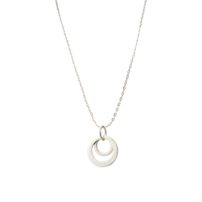 Chic silver ring pendant O-chain necklace