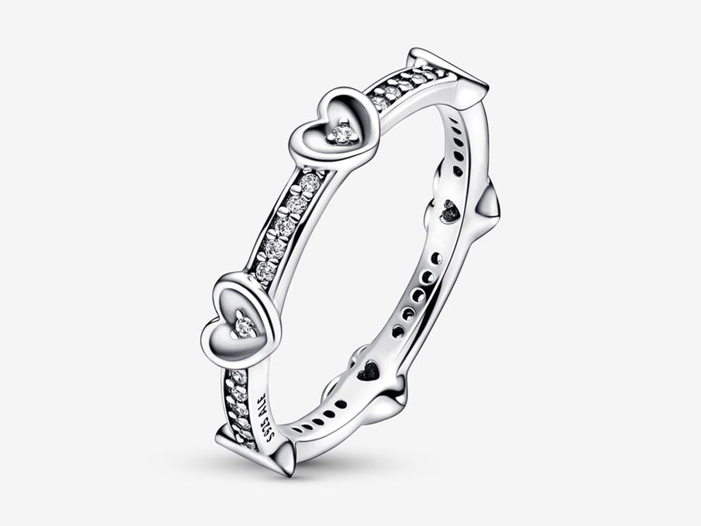 Radiant Sparkling Hearts Ring