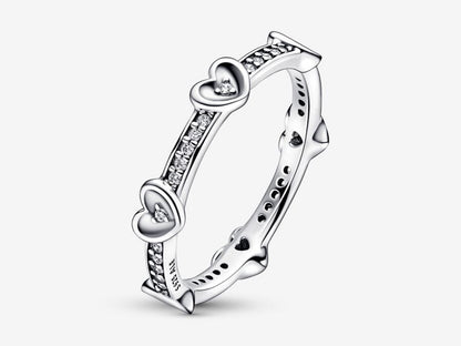 Radiant Sparkling Hearts Ring