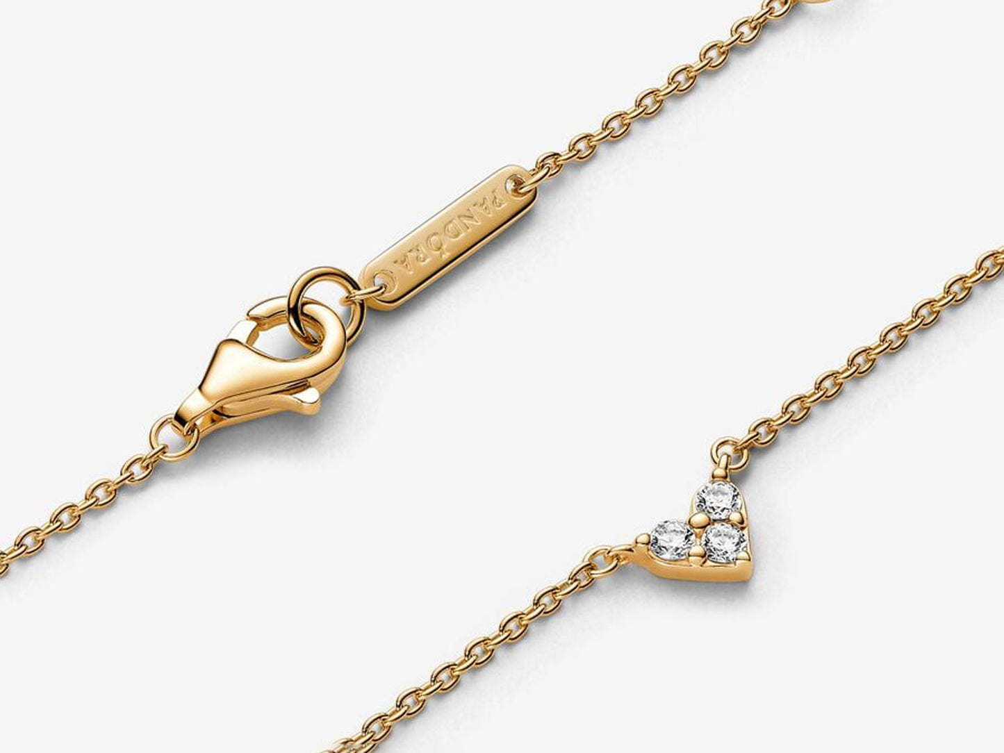 Triple Stone Heart Collier Necklace