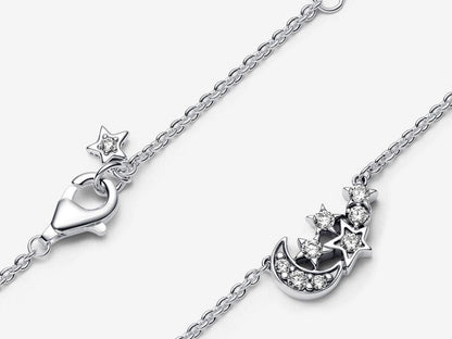 Sparkling Moon & Star Collier Necklace