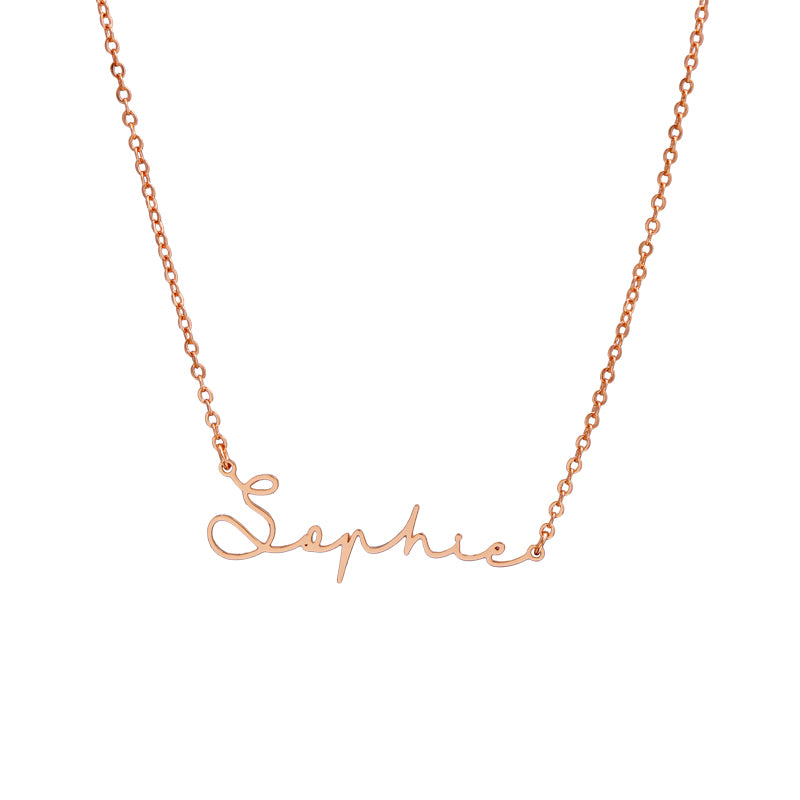 Fashionable rose gold letter pendant O-shaped necklace